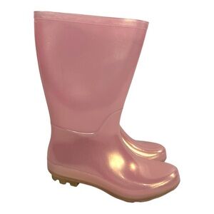 NWT Cat & Jack Girls Sparkle Shimmer Pink/Cece Waterproof Rain Boots Size 3